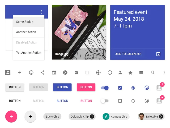 Material Design Lite UI Kit