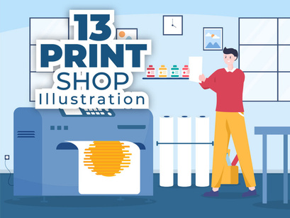 13 Print Shop Design Illustration