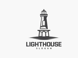 Lighthouse Logo, Beacon Vector Modern Simple Beach Searchlight Tower preview picture