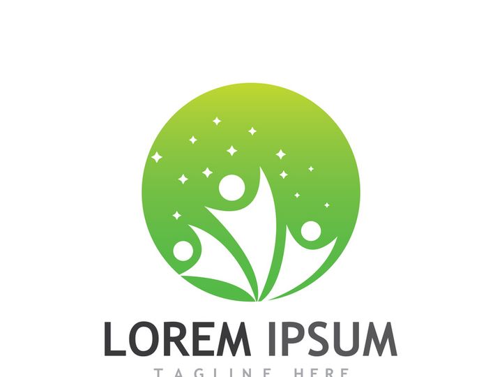 Community of people logo design with creative idea.