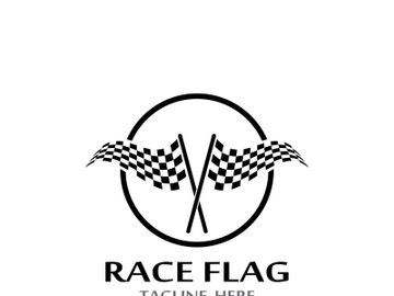 Creative and modern racing flag logo design. preview picture
