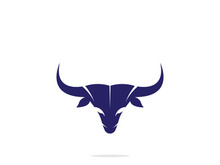 Bull head horns logo design.