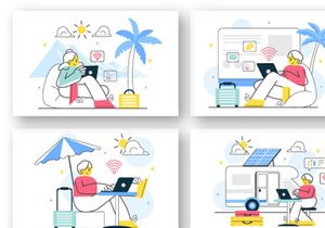 10 Digital Nomad Lifestyle Illustration