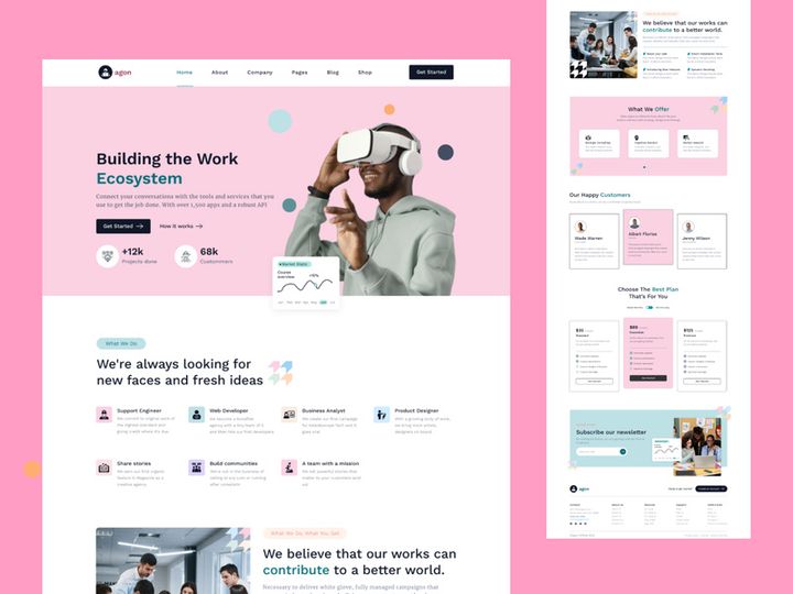 Virtual Reality UI - Landing Page