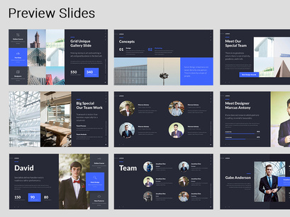 LORAN -  Animated Google slide Business Google Slide Template (Blue)
