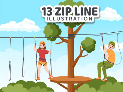 13 Zip Line Illustration
