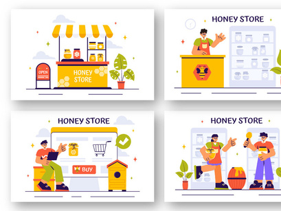 12 Sweet Honey Store Illustration