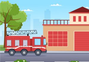 11 Fire Department or Firefighter Illustration