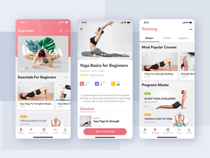 Yoga Fitness App UI Kit