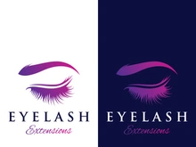 Luxurious and colorful eyelash extension logo.