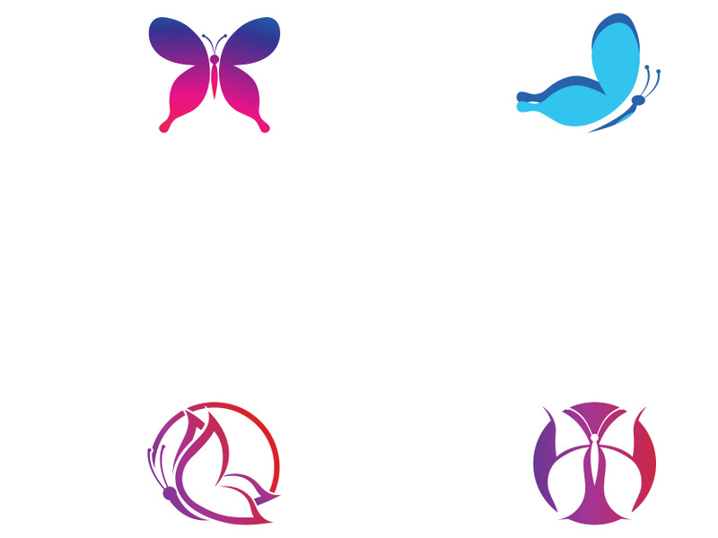 Colorful butterfly logo design.