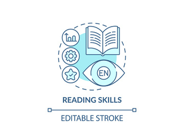 Reading skills concept icon preview picture