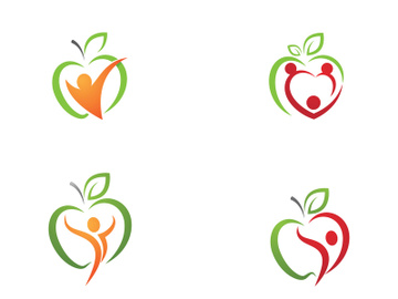 Healthy apple vector icon preview picture