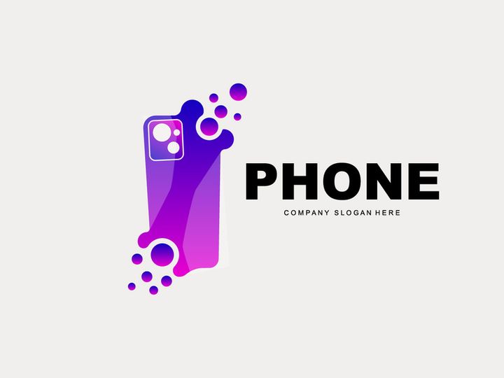 Smartphone Logo, Communication Electronics Vector, Modern Phone Design, For Company Brand Symbol