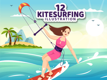 12 Kitesurfing Illustration preview picture