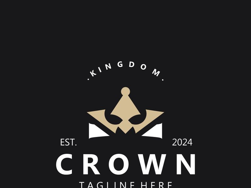 Crown logo simple design template. Vintage Crown Logo Royal King Queen concept symbol icon