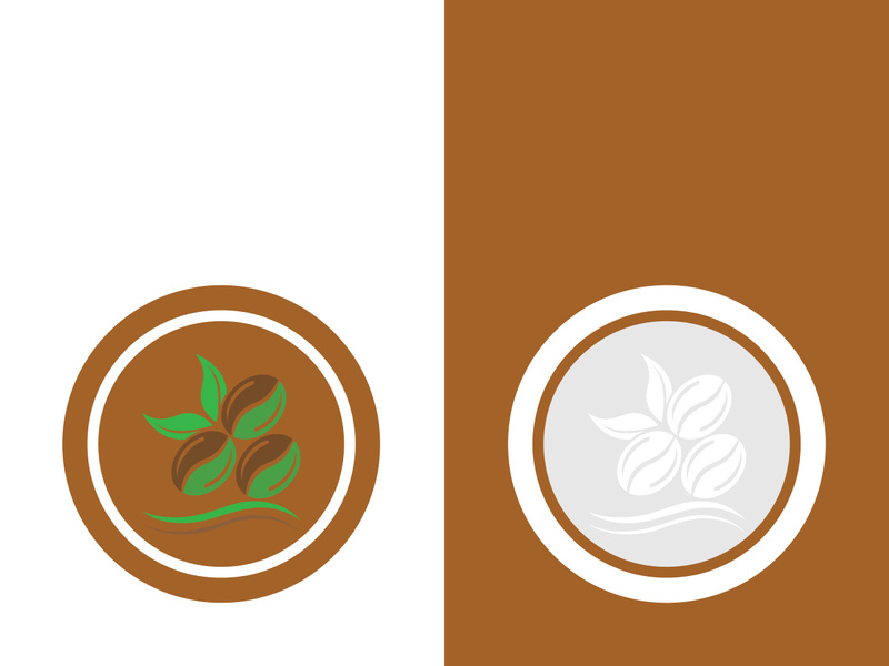 Coffee bean icon vector illustration template