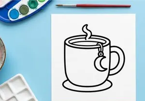 Steaming hot coffee cup with rising vapor. Classic ceramic mug for morning energy and relaxation break.