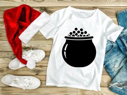 Pot of gold coins, St. Patrick's Day, lucky symbol illustration