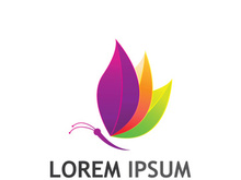 Beautiful and colorful butterfly creative logo design.