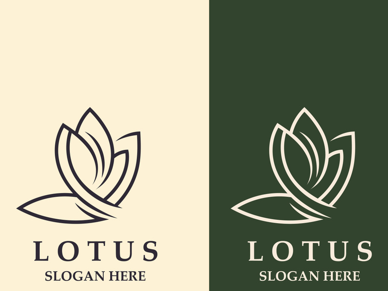 Floral Lotus line art beauty simple and modern logo template vector