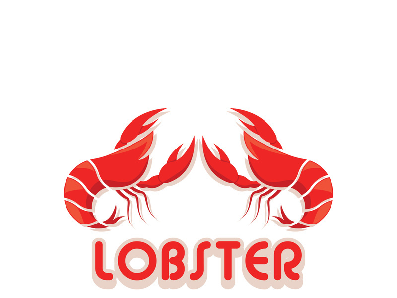 Lobster logo design template vector