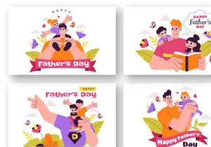 8 Happy Fathers Day Illustration