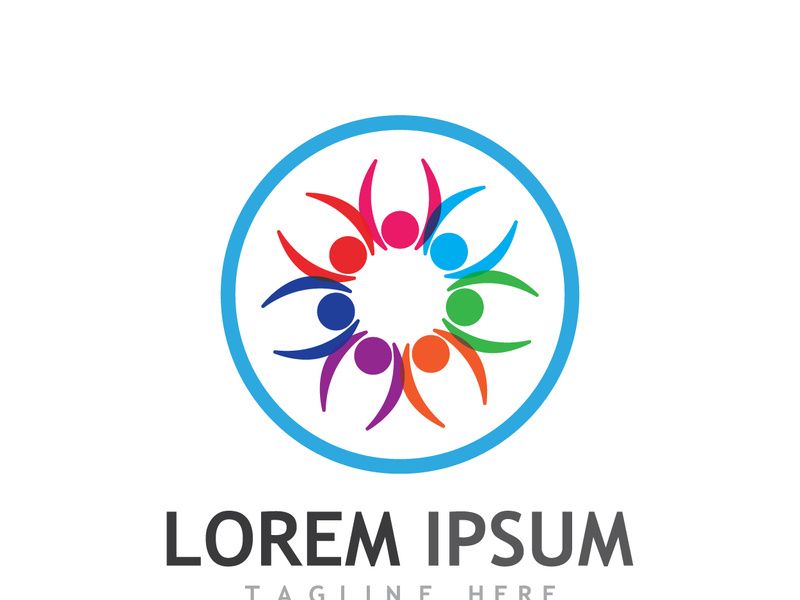 People social community logo design with creative idea
