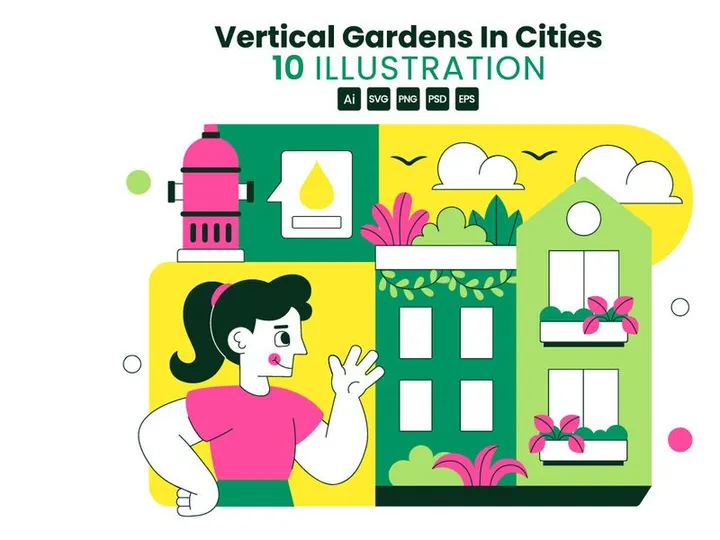 10 Vertical Gardens In Cities Illustration