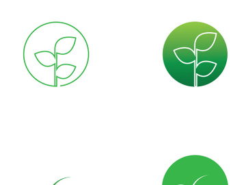 Natural green leaf logo design. preview picture