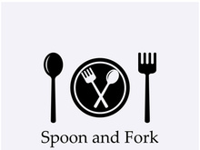 Creative spoon and fork logo.