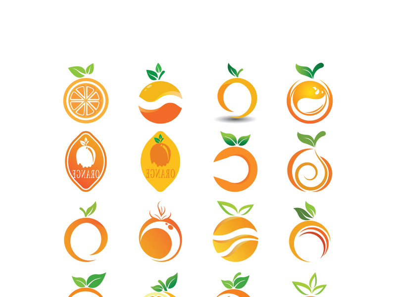 Orange logo design vector icon illustration design