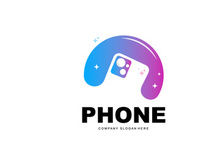 Smartphone Logo, Communication Electronics Vector, Modern Phone Design, For Company Brand Symbol