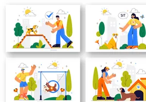 10 Dog Training Playground Illustration