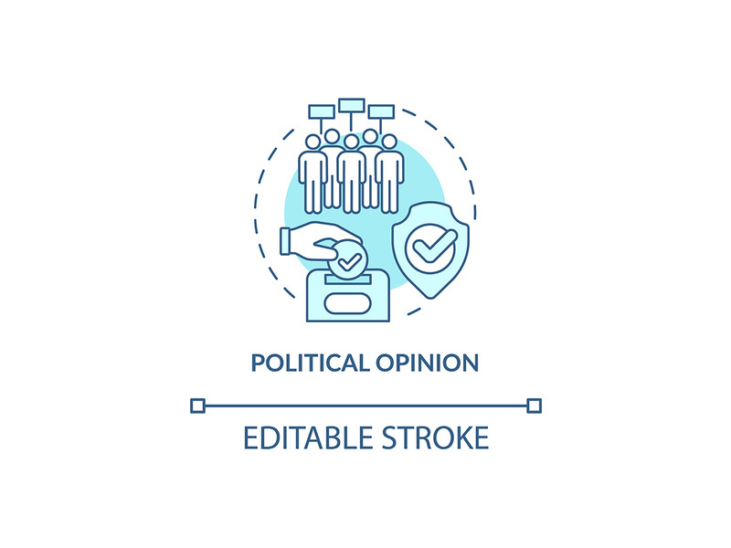 Political opinion turquoise concept icon