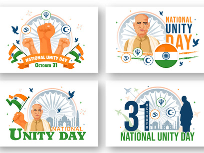 9 National Unity Day in India Illustration