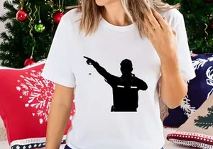 Police officer directing with authority and confidence in a black silhouette