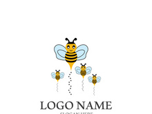 Bee logo vector icon illustration design