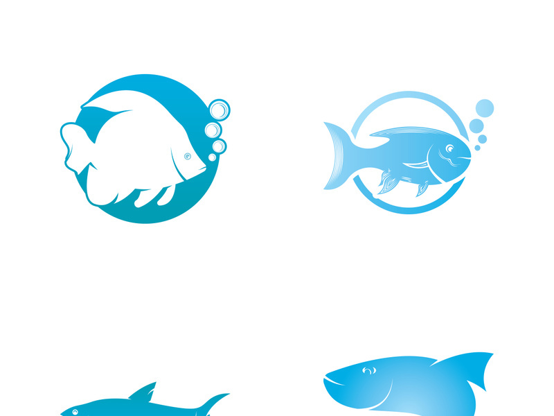 Fish logo icon template creative vector symbol
