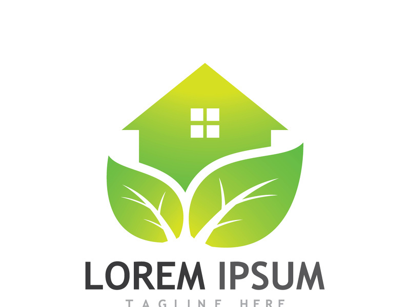 Natural green leaf logo.