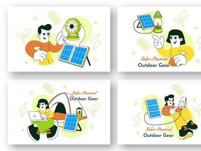 10 Solar Powered Outdoor Gear Illustration