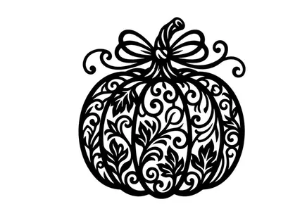 Elegant Halloween Pumpkin Silhouette with Decorative Pattern