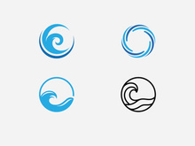 Water Wave Icon Logo Template