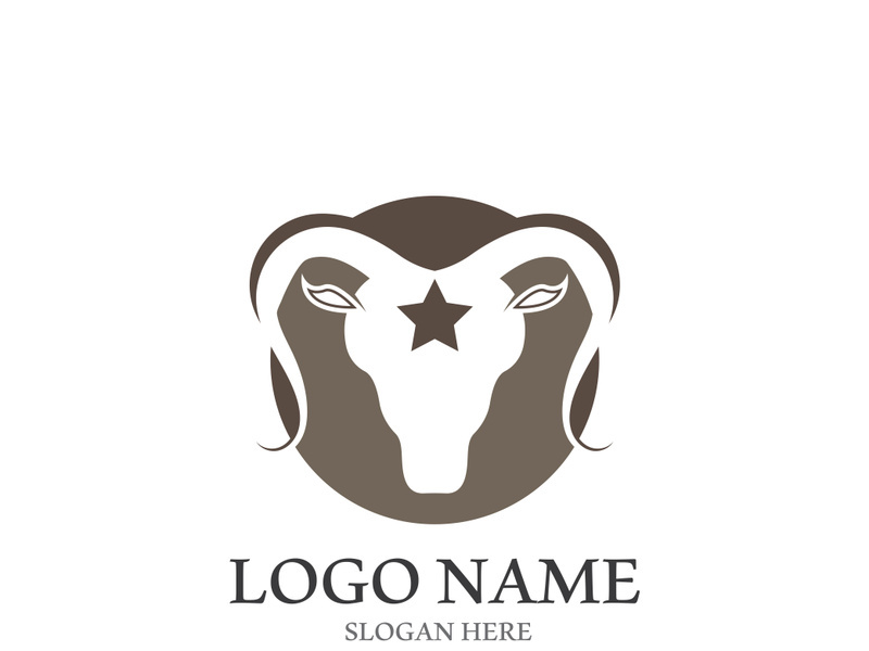 Goat logo template vector icon illustration design