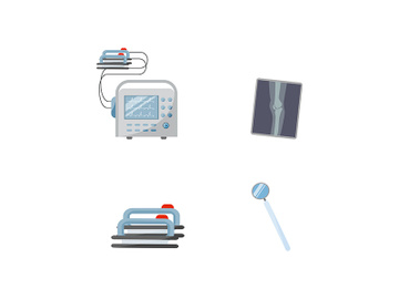 Physician instruments flat color vector object set preview picture