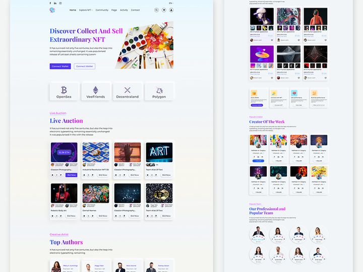 NFT Website Landing Page Template Design preview picture