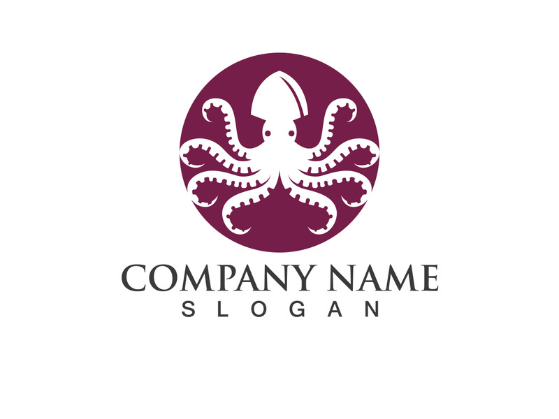 Octopus logo vector design symbol