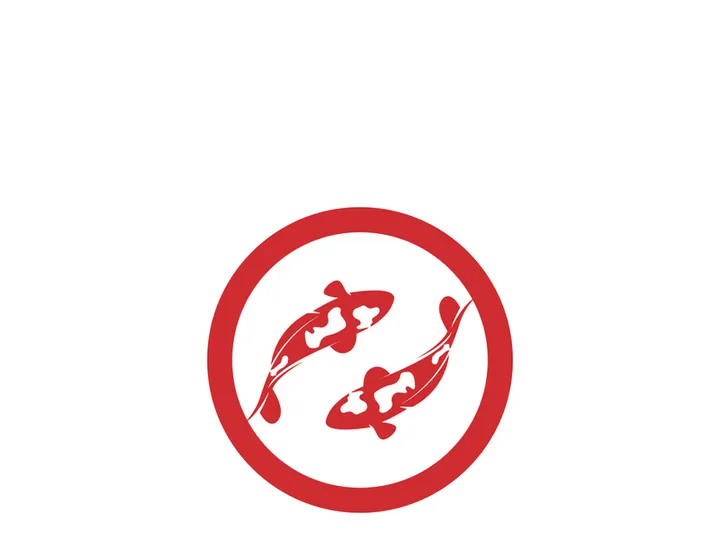 Koi fish logo template. Creative vector symbol