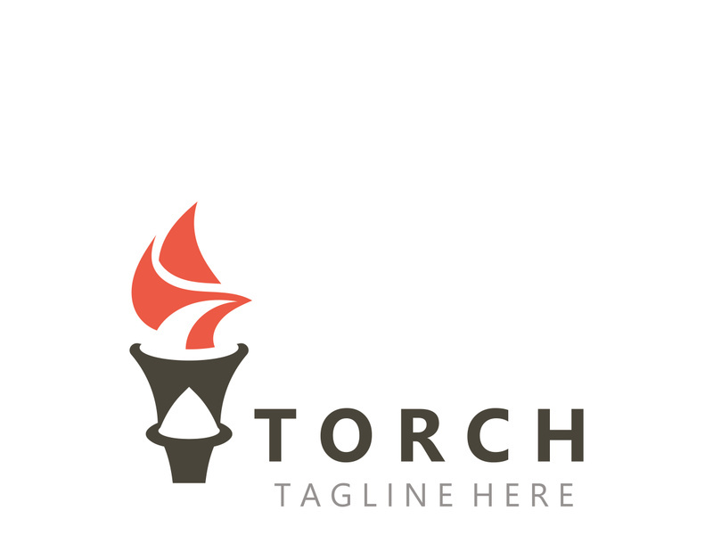 Torch logo Graphic, Olympics flame Modern Design Element simple minimalist