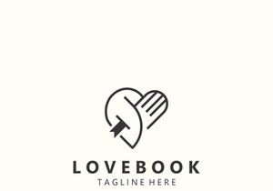 Love combines Book logo shape Symbol Design Template Style illustration